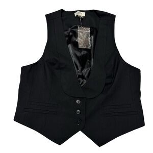 LOFT NWT Black Tailored Wool Vest SZ L